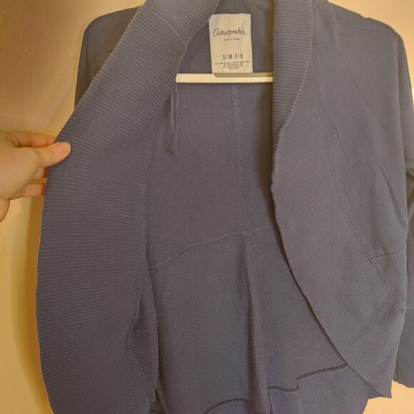 Aeropostale Size S/M Small Medium Medium Blue 100% Cotton Open Cardigan Duster - Picture 9 of 9